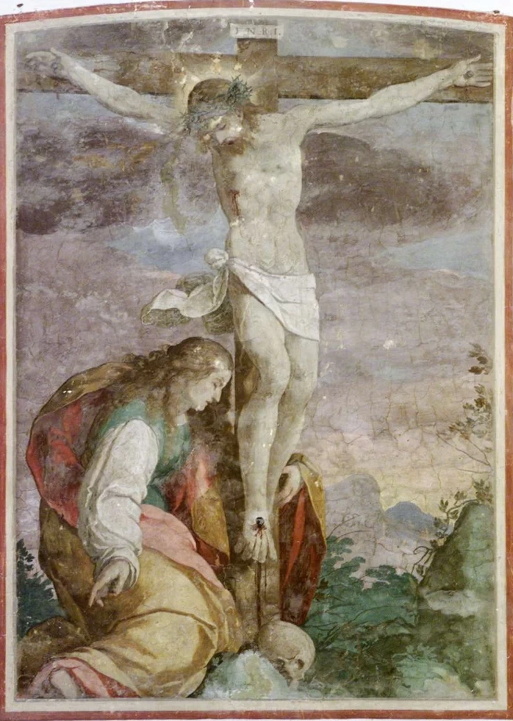 Cristo crocifisso con la Maddalena